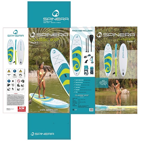 SUP-доска надувная с веслом Spinera Classic 9'10 Pack 2 Green/Teal HDDS S22